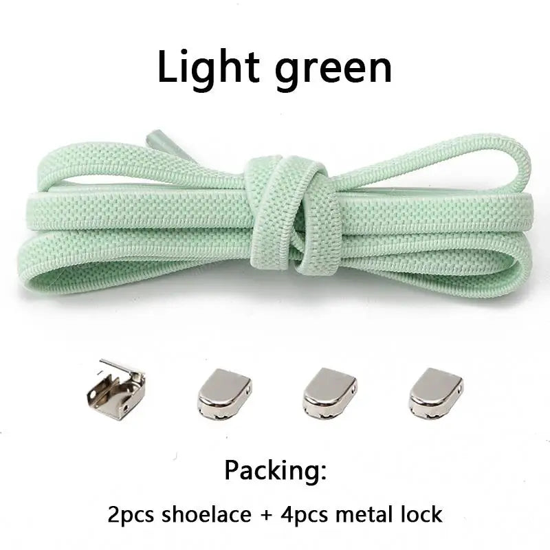 No tie Shoe laces Elastic laces Sneakers Flat Shoelaces without ties Quick Shoelace for Shoes  Adult One Size fits All Shoes