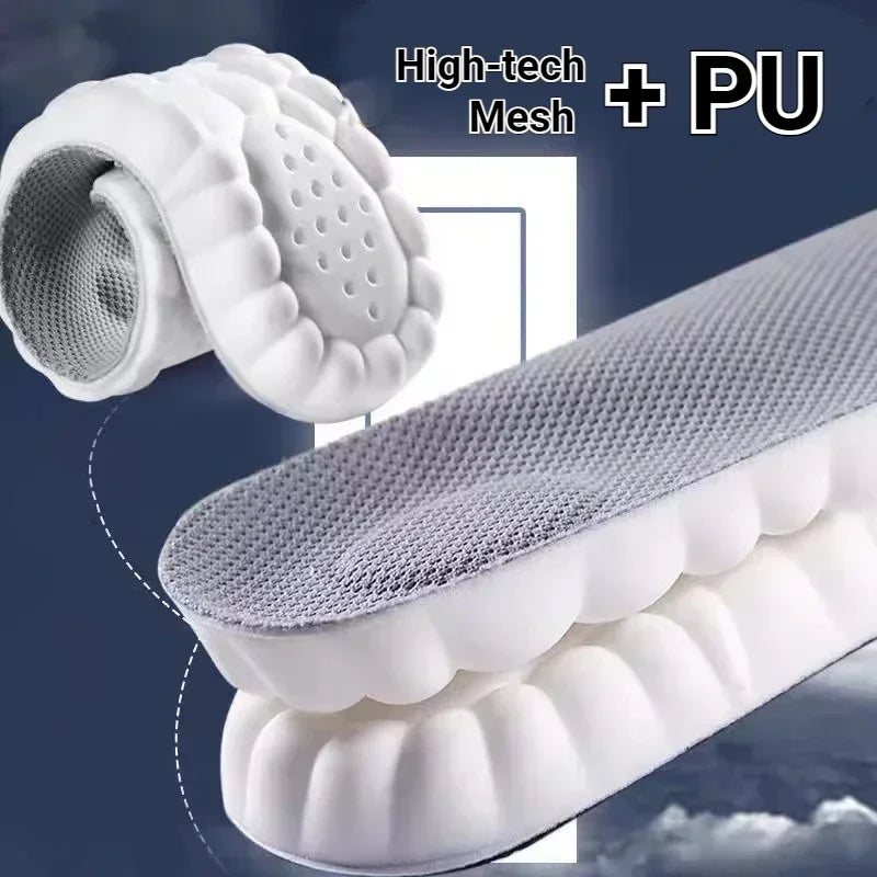 High Elasticity Latex Sport Insoles Soft Shoe Pads Arch Support Orthotic Insoles Breathable Deodorant Shock Absorption Cushion