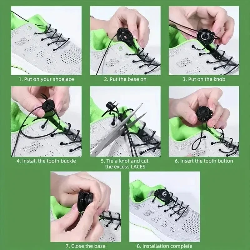 Adjustable Automatic Buckle Rope Universal Adults Kids Quick Stretching Lock Lazy Laces Sneaker ShoeLaces Shoe Accessories