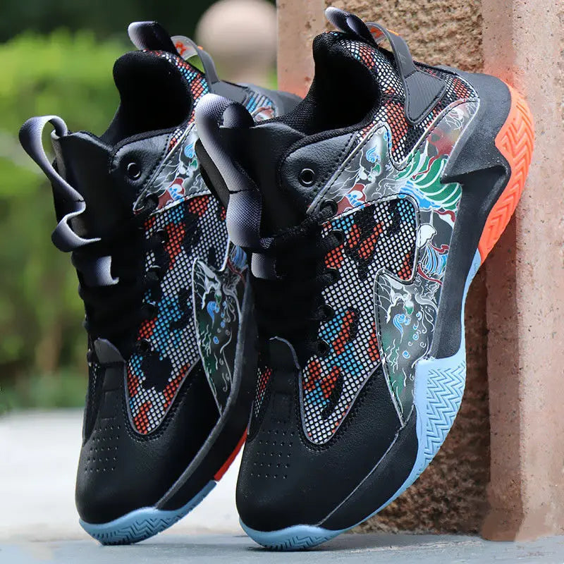 Men’s High-Top Basketball Shoes – Lightweight Cushioned Sneakers for Outdoor Training