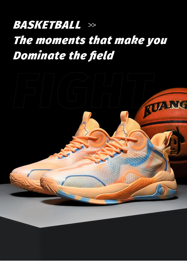 Men’s Mid Basketball Shoes – Non-Slip, Cushioned Outdoor Workout Sneakers