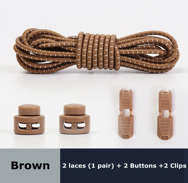 Round Shoe Laces Elastic No Tie Shoelaces Plastic Lock Suitable For All Sports Shoes Accessories Lazy Shoe Lace Rubber band