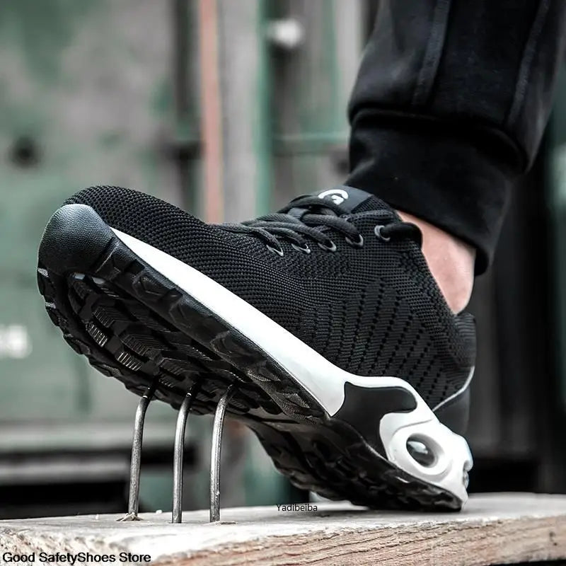 Steel Toe Safety Shoes Men Women Security Protection Work Shoes Lightweight Safety Boots Air Cushion Indestructible Shoes