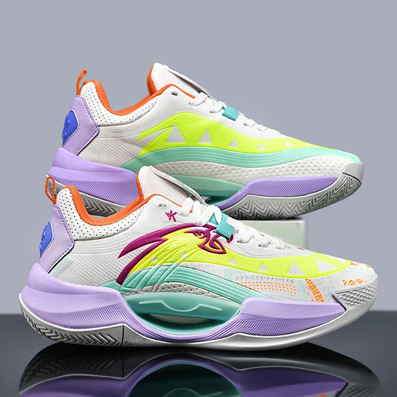 Reflective Basketball Shoes Original Shoes Basketball Sneakers Outdoor Rubber Anti Slip Sports Training Shoes Male