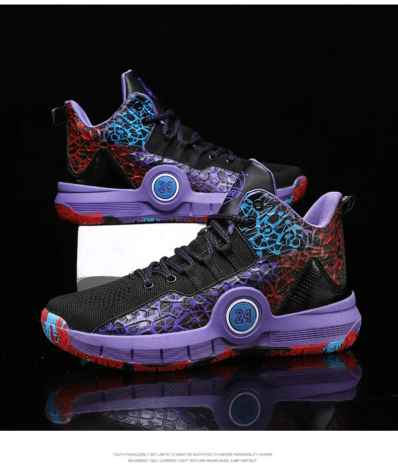 Men Professional Basketball Shoes Kids Men's Cushioning Light Basketball Sneakers Women Mesh Breathable Outdoor Sports Shoes