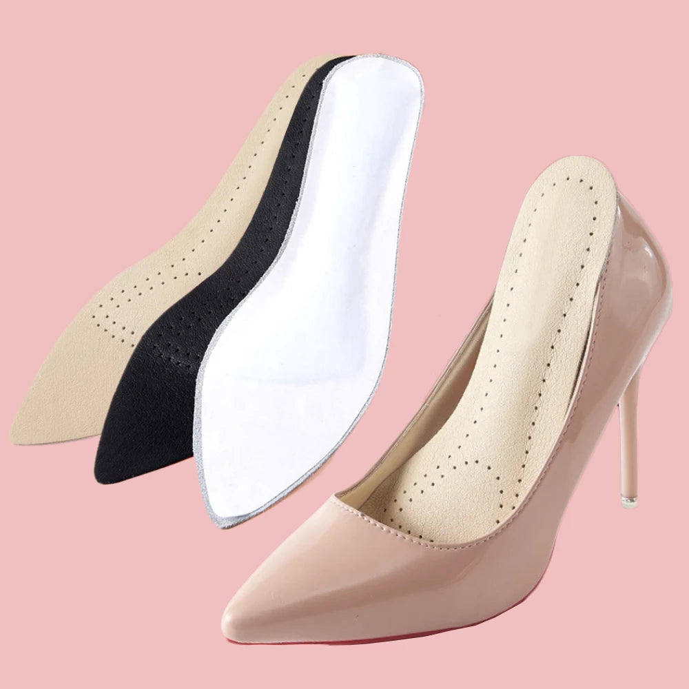 Leather Self-adhesive Insoles for Women High-heels Sandals Anti Slip Breathable and Sweat-absorbent Shoe Pad Adhesive Stickers