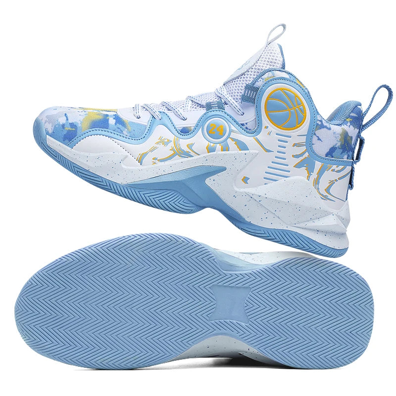 Men’s Basketball Shoes – Non-Slip, Breathable Outdoor Sneakers with Graffiti Design