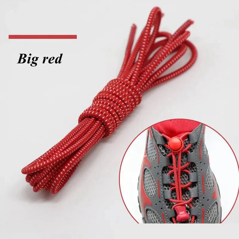 1 Pair 22 Colors Elastic Shoelaces Round Locking No Tie Shoe Laces  Adult Quick Lazy Laces Rubber Sneakers Shoelace T1