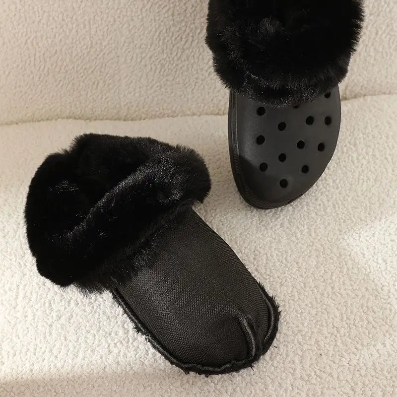 1Pair Plus Size Winter Warm Shoe Cover Clog Fur Lining Replacement Thicken Shoe Pads Clogs Slippers Plush Liner Shoe Accessories