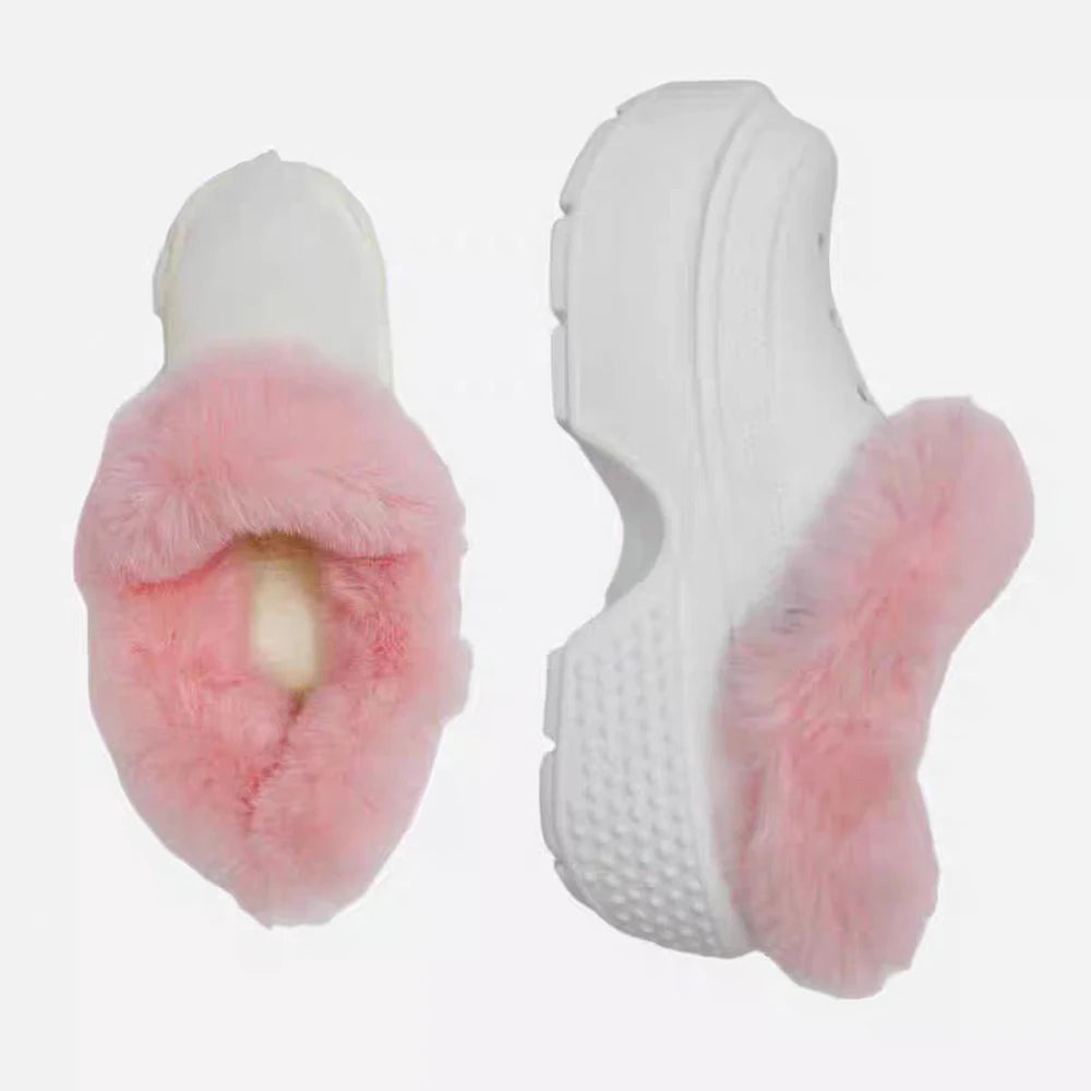 1 Pair Winter Warm Insoles For Women Men Thickened Plush Fur Lining Inserts clogs Lining Shoes Pads Removable Clogs Shoe Covers