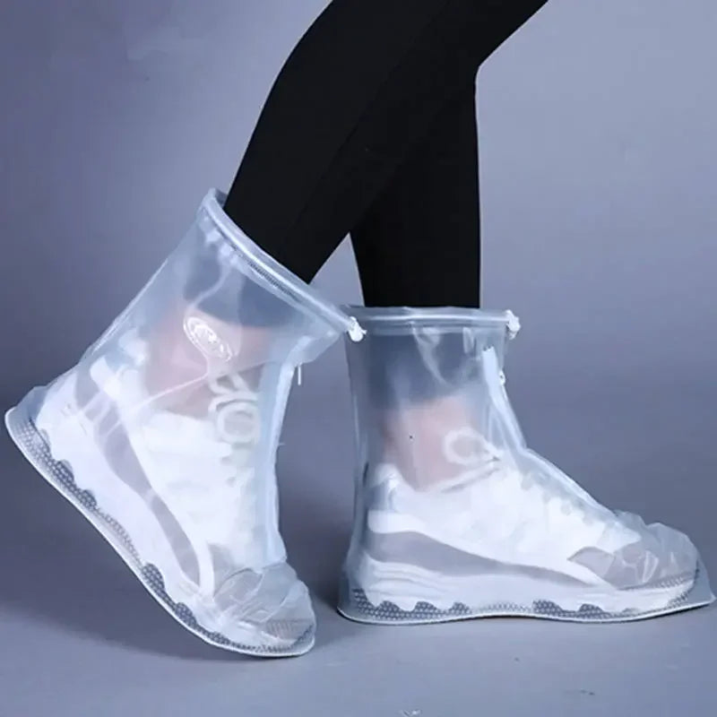 1 Pair Waterproof Shoe Cover Silicone Sport Rain Boot Cover with Layer Non-slip Material Wear-resistant Thick Shoes Cover Unisex