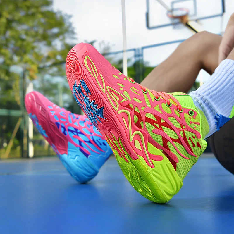 Mens Basketball Shoes Lightweight Comfortable Summer Fitness Training Shock-absorbing High-top Casual Walking Shoes for Men