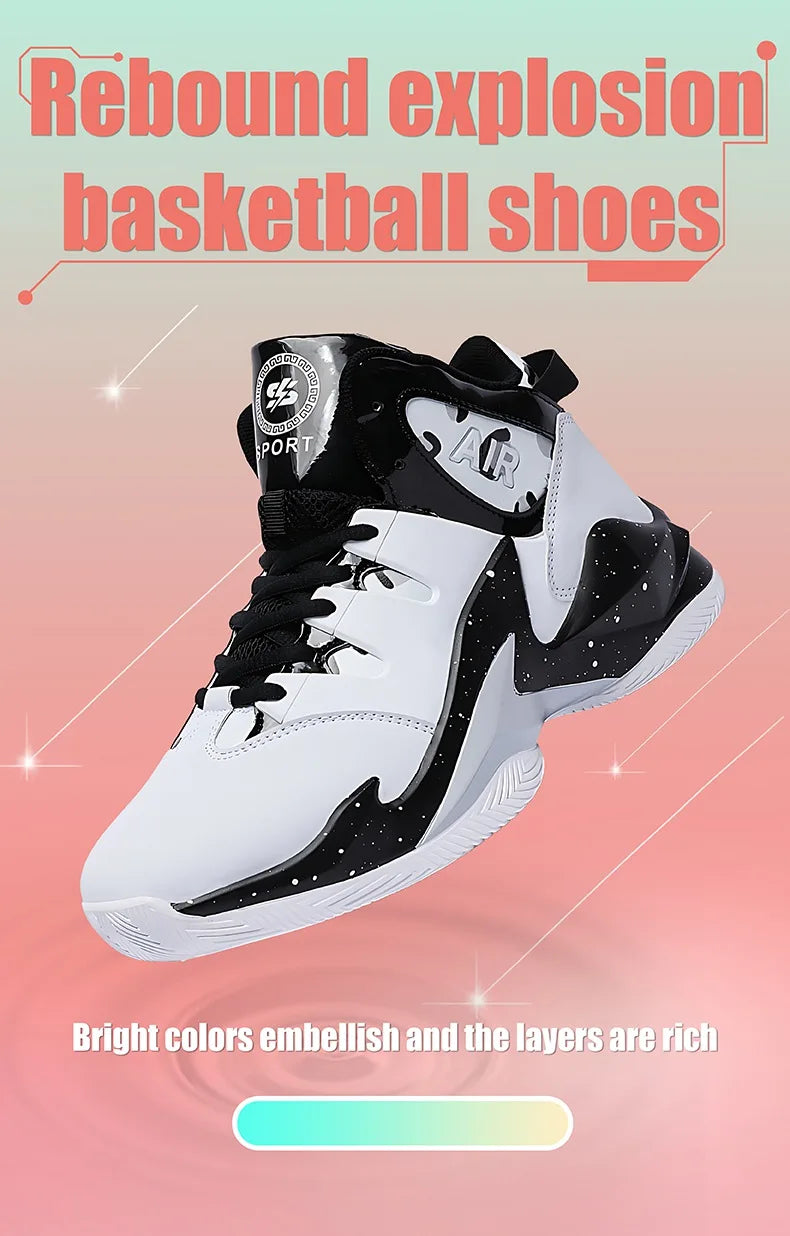 Men’s Basketball Shoes – Breathable, Non-Slip Outdoor Sneakers for Walking & Running