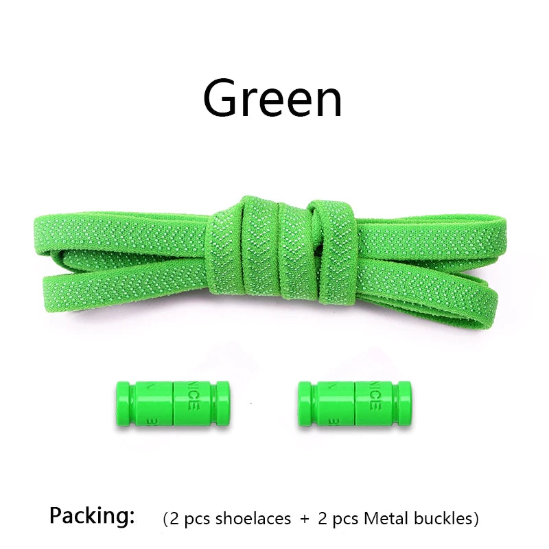 Colorful Capsule Lock Shoelaces Without ties Elastic Laces Sneakers No Tie Shoe laces Kids Adult Flat Quick Shoelace for Shoes