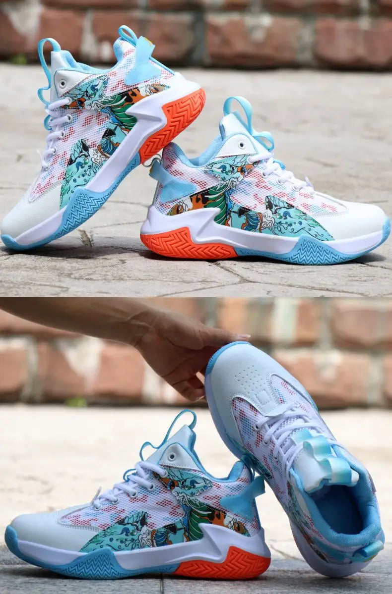 Men’s High-Top Basketball Shoes – Lightweight Cushioned Sneakers for Outdoor Training