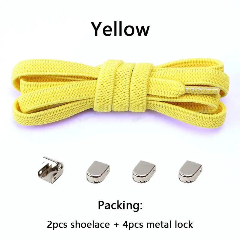 No tie Shoe laces Elastic laces Sneakers Flat Shoelaces without ties Quick Shoelace for Shoes  Adult One Size fits All Shoes