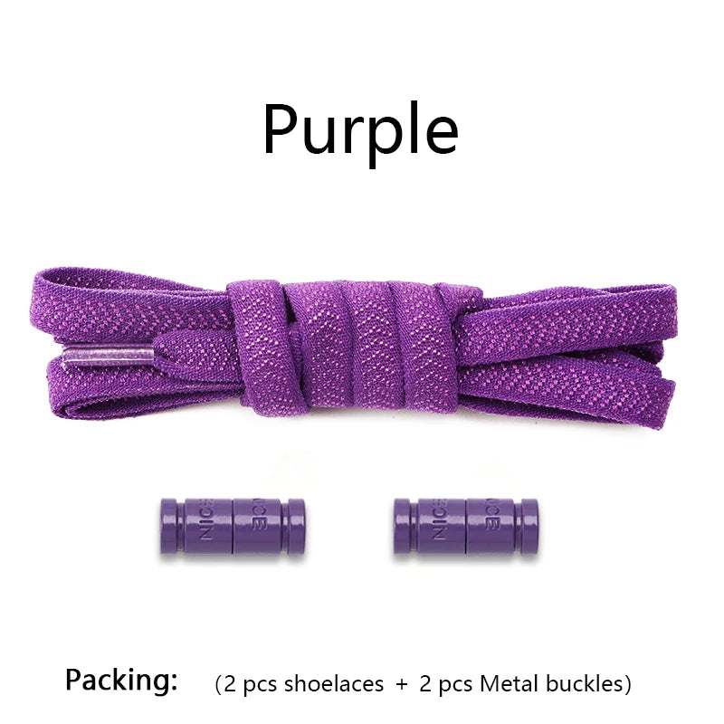 Colorful Capsule Lock Shoelaces Without ties Elastic Laces Sneakers No Tie Shoe laces Kids Adult Flat Quick Shoelace for Shoes