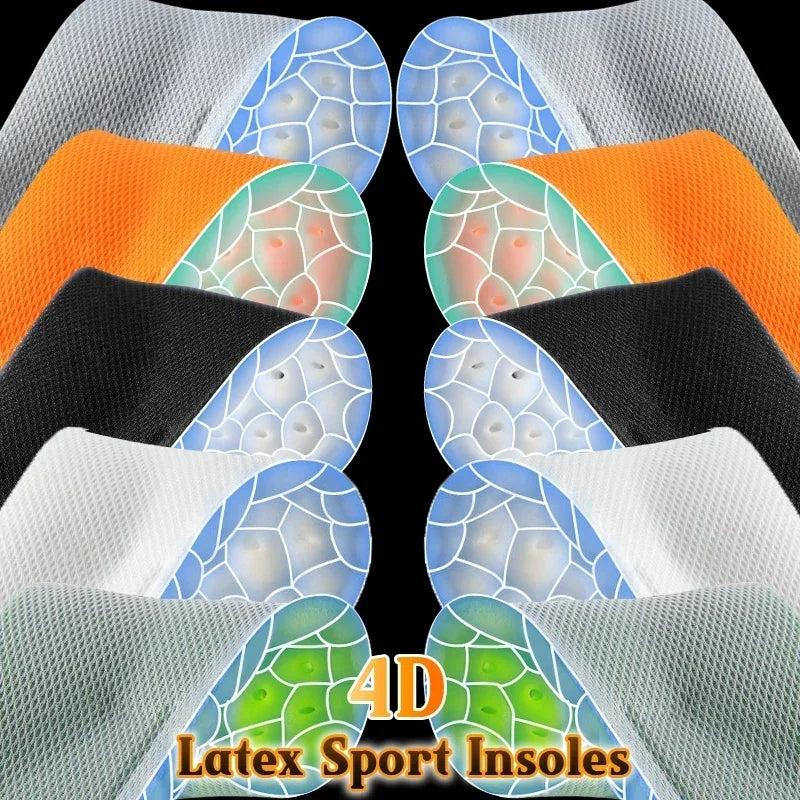 High Elasticity Latex Sport Insoles Soft Shoe Pads Arch Support Orthotic Insoles Breathable Deodorant Shock Absorption Cushion