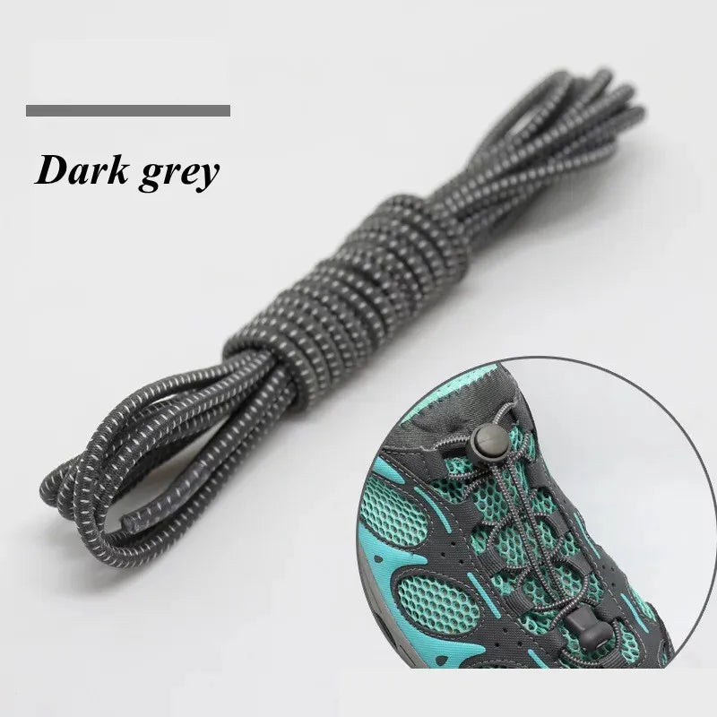 1 Pair 22 Colors Elastic Shoelaces Round Locking No Tie Shoe Laces  Adult Quick Lazy Laces Rubber Sneakers Shoelace T1