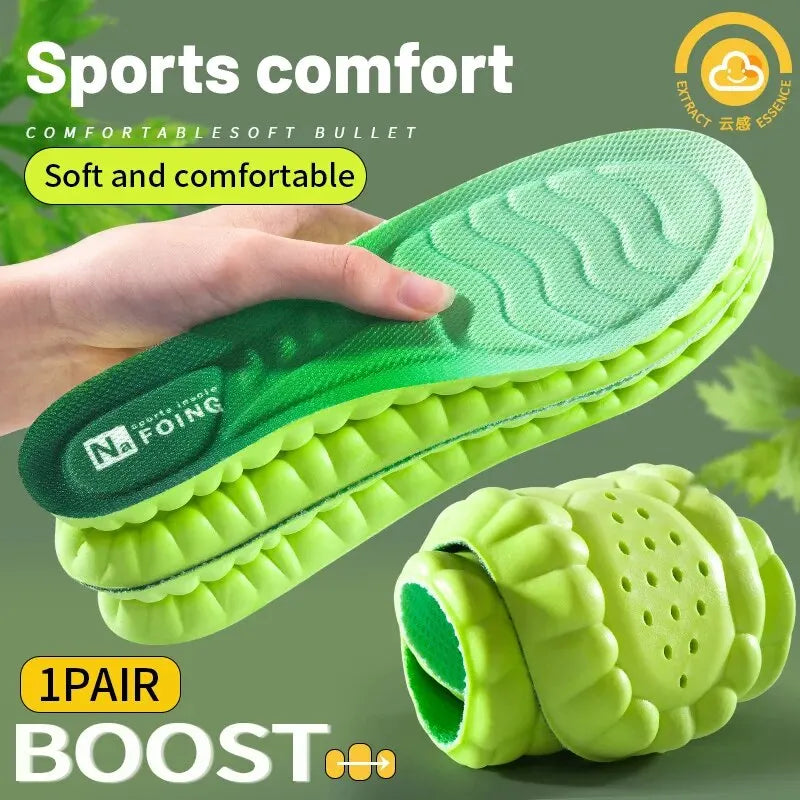 1 Pair Sport Insoles – PU Foam, Shock-Resistant, Breathable & Antibacterial Cushion Inserts