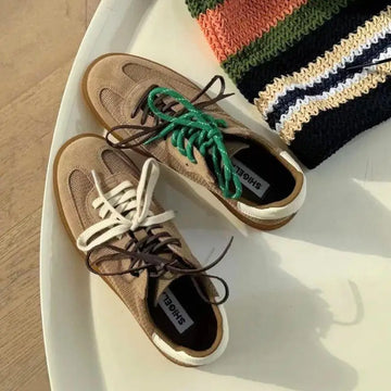 Individual Shoes Laces 4 Pcs Vintage Miu Round Flat Leather Combination DIY Sports Shoelaces Vintage DE Training Shoelaces