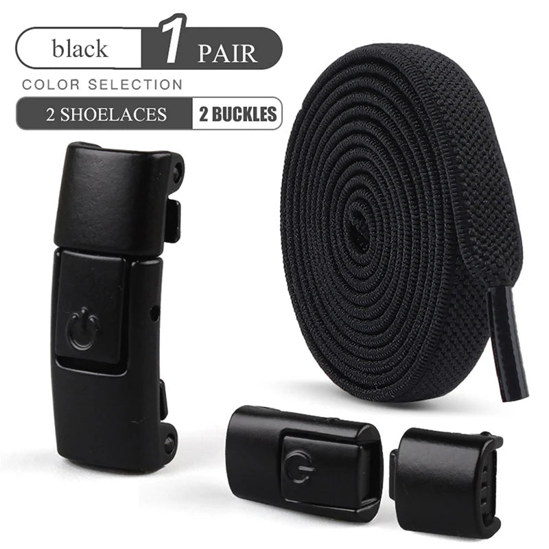 8mm No Tie Shoe Laces Press Lock Shoelaces Without Ties Elastic Laces Sneaker Adult Widened Flat Shoelace for Shoes