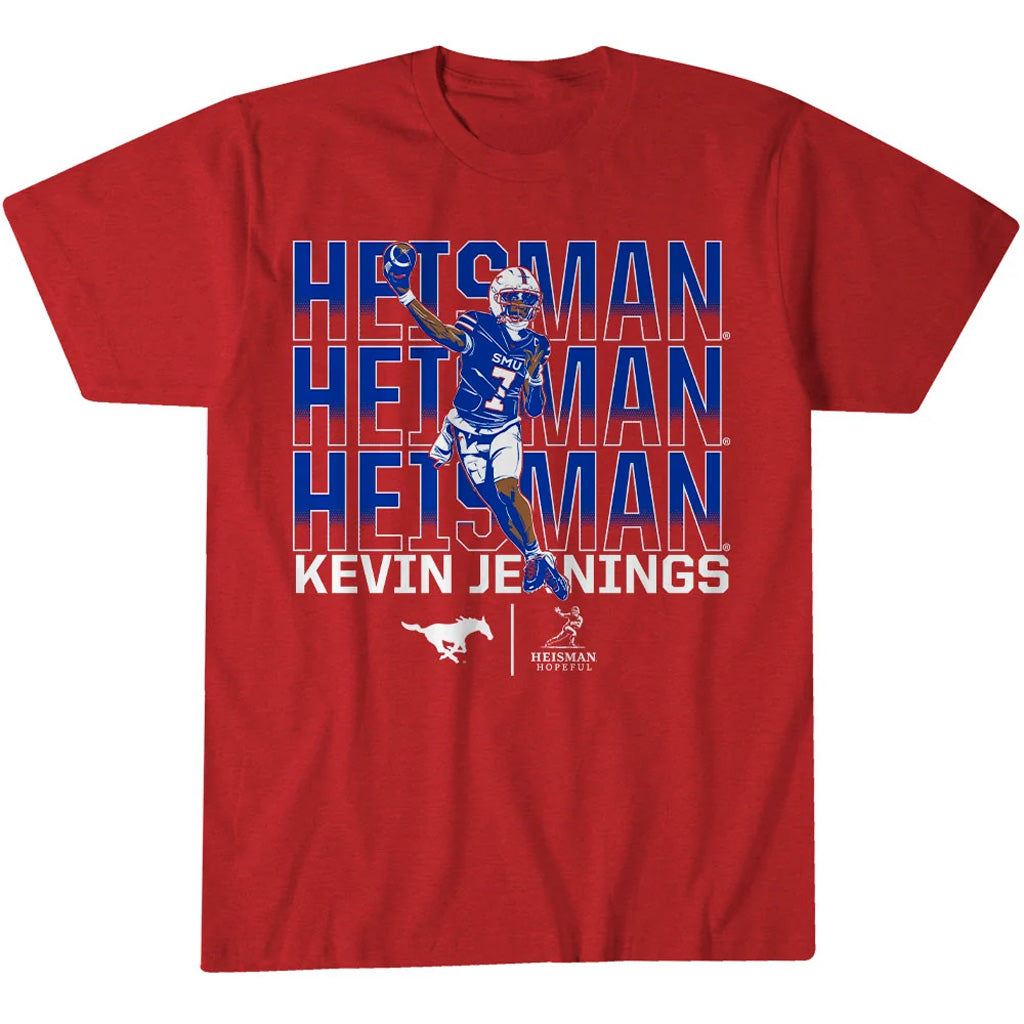 SMU Mustangs Football Kevin Jennings Heisman Hopeful Name Pose Graphic Shirt for College Football Fans