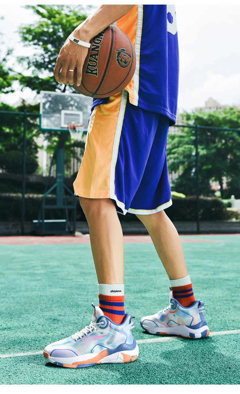 Men’s Mid Basketball Shoes – Non-Slip, Cushioned Outdoor Workout Sneakers