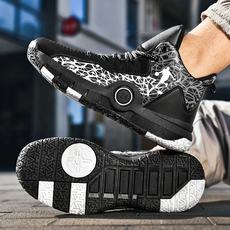 Basketball Shoes Men Field Training Non-slip High-top Luxyry Design Mesh Breathable Sneakers Pro Basketball Boots
