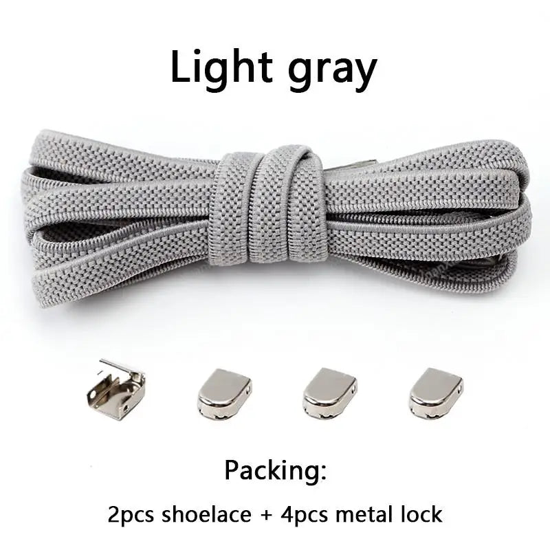 No tie Shoe laces Elastic laces Sneakers Flat Shoelaces without ties Quick Shoelace for Shoes  Adult One Size fits All Shoes