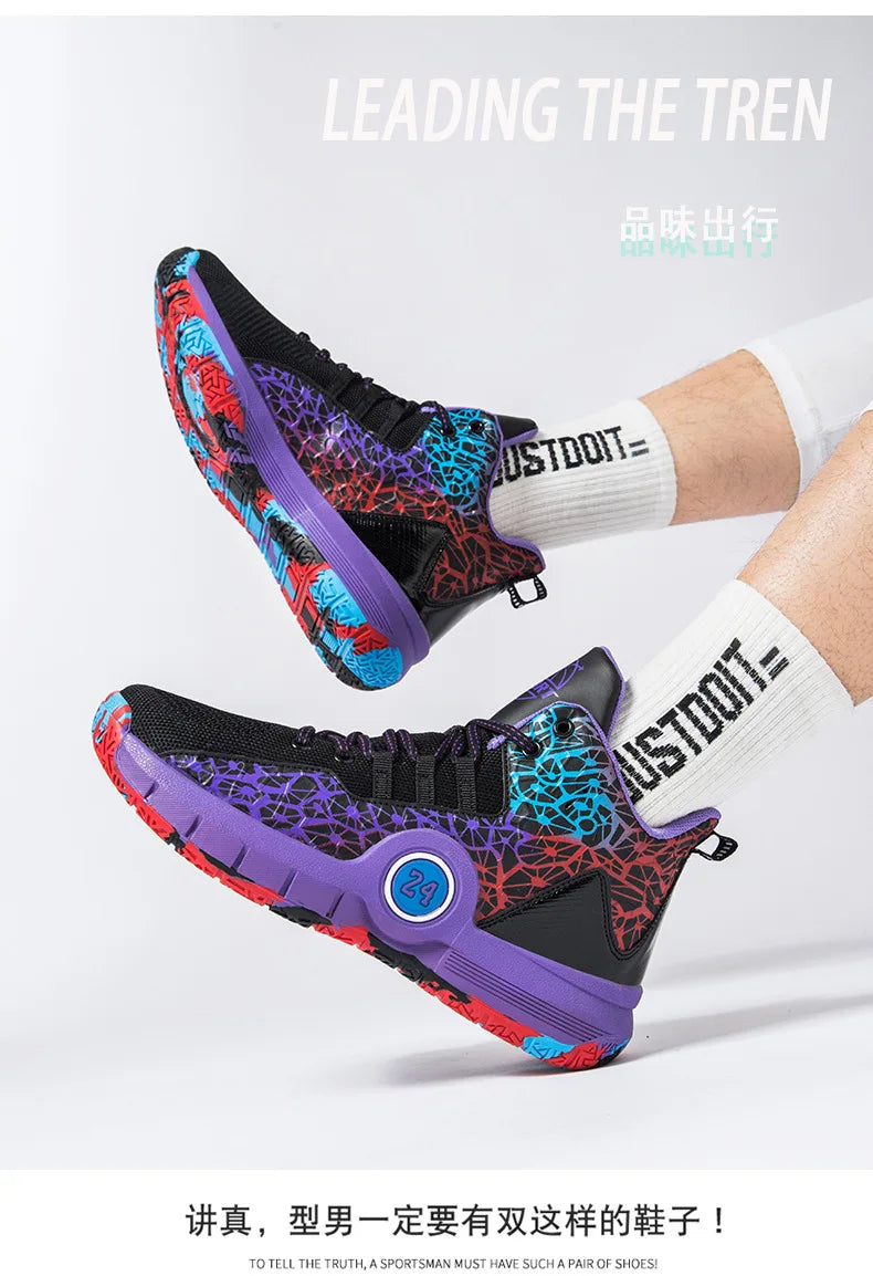 Men Professional Basketball Shoes Kids Men's Cushioning Light Basketball Sneakers Women Mesh Breathable Outdoor Sports Shoes