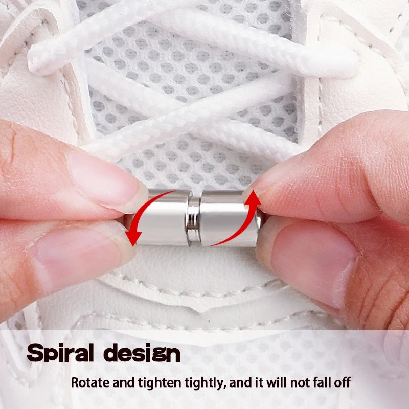 Upgrade Easy Installation Automatic Shoe Laces Without Ties Swivel Metal Capsule Buckle Shoelaces Thick Rope Sneakers Shoelace