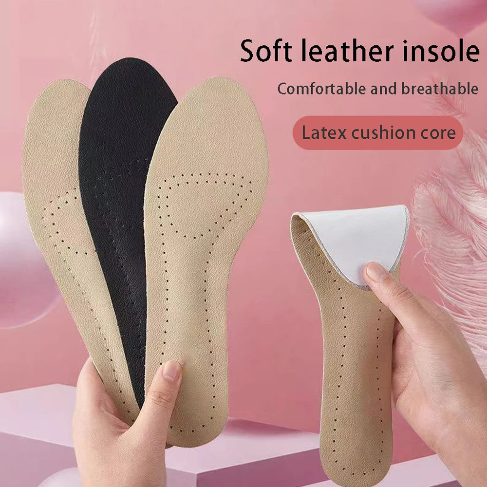 Leather Self-adhesive Insoles for Women High-heels Sandals Anti Slip Breathable and Sweat-absorbent Shoe Pad Adhesive Stickers