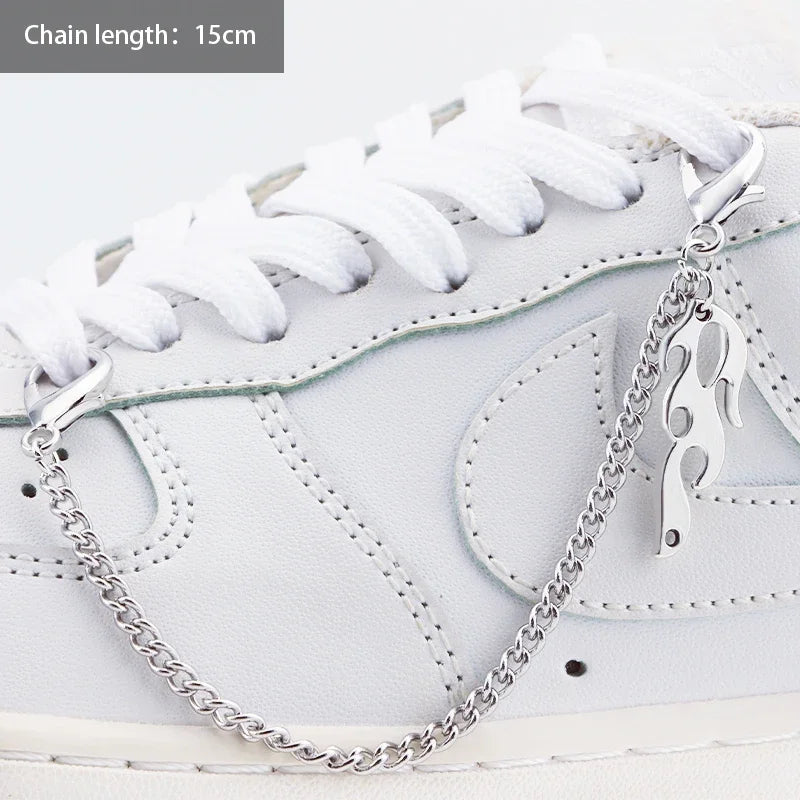 1PCS DIY Heart Star Pearl Shoe Chain Punk Original Detachable Studded Pentagram Shoe Accessories Jewelry Penda