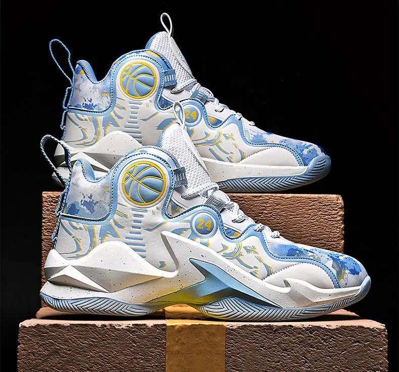 Men’s Basketball Shoes – Non-Slip, Breathable Outdoor Sneakers with Graffiti Design