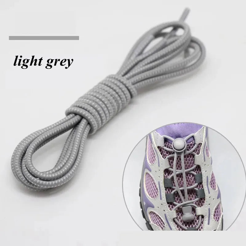 1 Pair 22 Colors Elastic Shoelaces Round Locking No Tie Shoe Laces  Adult Quick Lazy Laces Rubber Sneakers Shoelace T1
