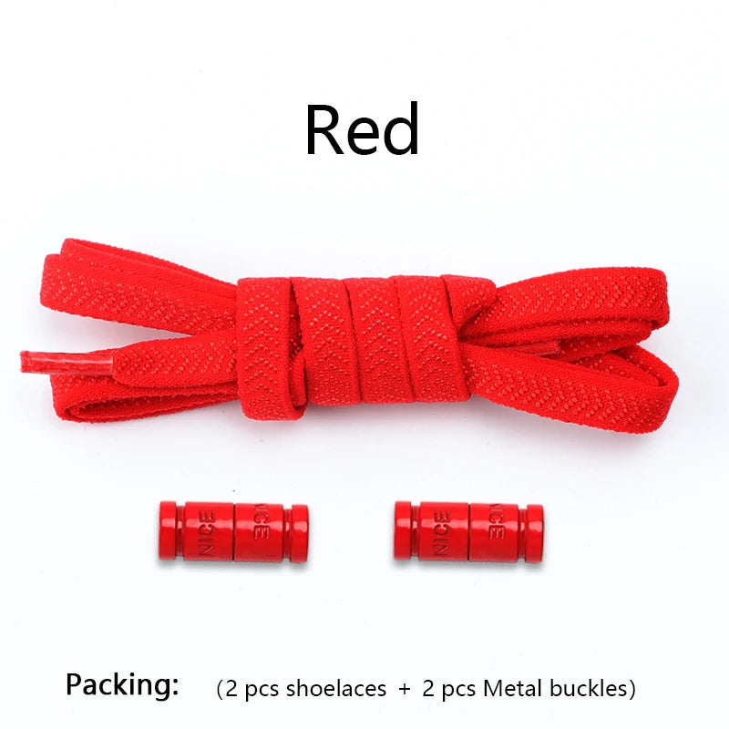 Colorful Capsule Lock Shoelaces Without ties Elastic Laces Sneakers No Tie Shoe laces Kids Adult Flat Quick Shoelace for Shoes
