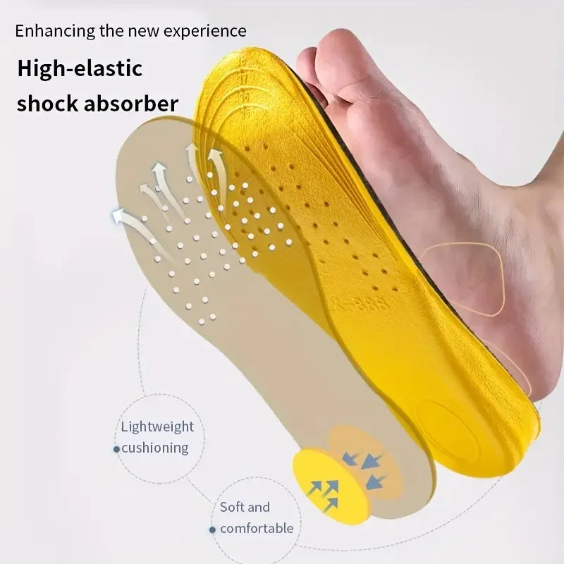 1pair 1.5-3.5cm (0.59-1.38in) Invisible Height Increase Insoles, Light Soft Elastic Breathable Shock Absorption Insoles