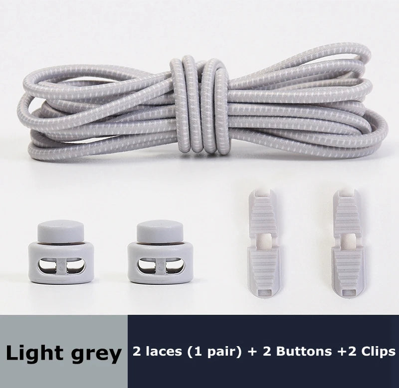Round Shoe Laces Elastic No Tie Shoelaces Plastic Lock Suitable For All Sports Shoes Accessories Lazy Shoe Lace Rubber band