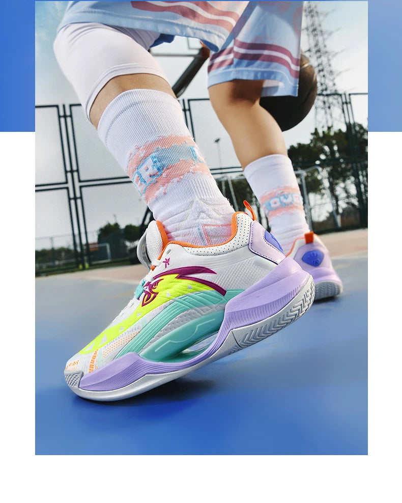 Reflective Basketball Shoes Original Shoes Basketball Sneakers Outdoor Rubber Anti Slip Sports Training Shoes Male