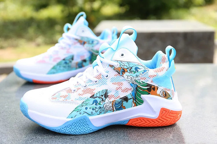 Men’s High-Top Basketball Shoes – Lightweight Cushioned Sneakers for Outdoor Training