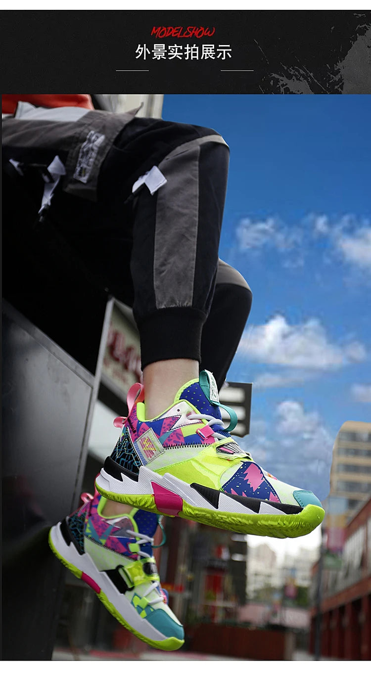 Men Basketball Shoes Couple Brethable Outdoor Sports Shoes Women Basketball Sneakers Men Trainer Gym Shoes Male High-top