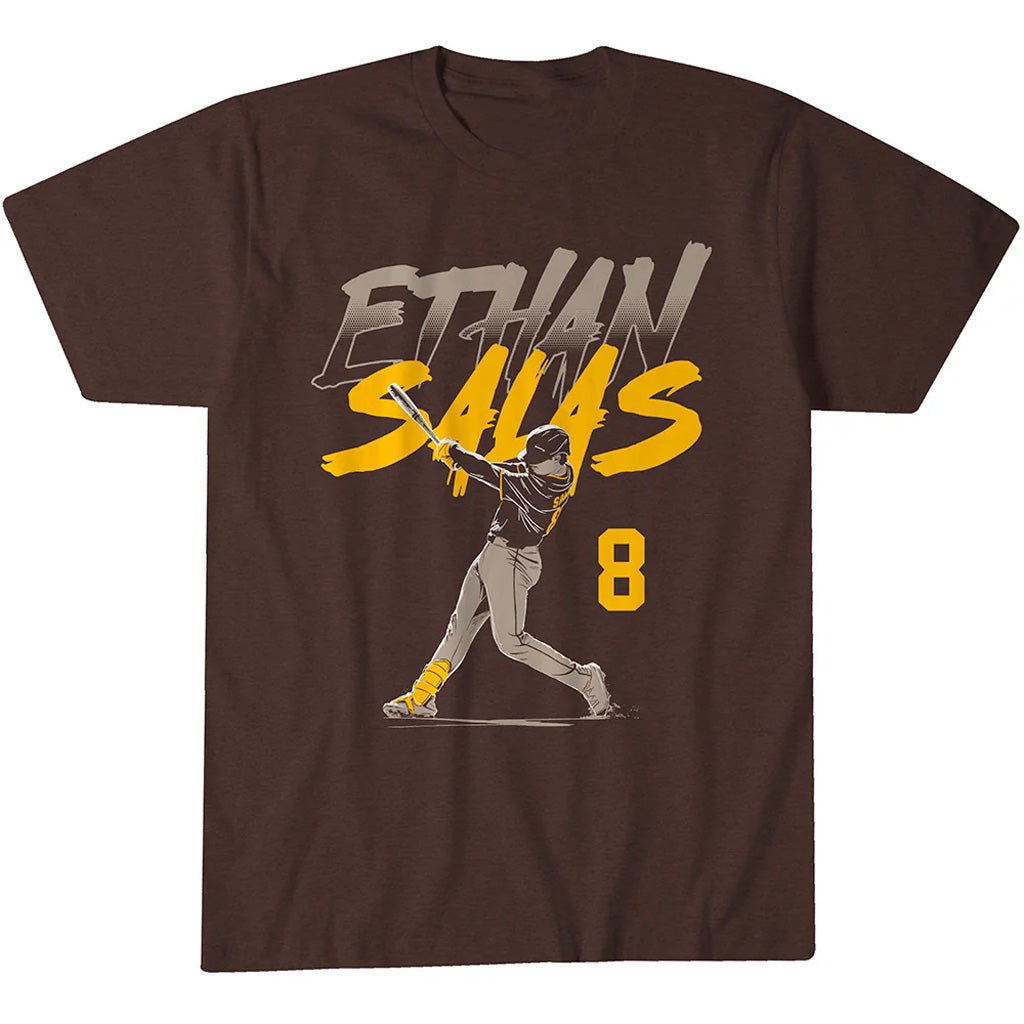 San Diego Padres Ethan Salas Slugger Swing Number Graphic Shirt for Baseball Fans
