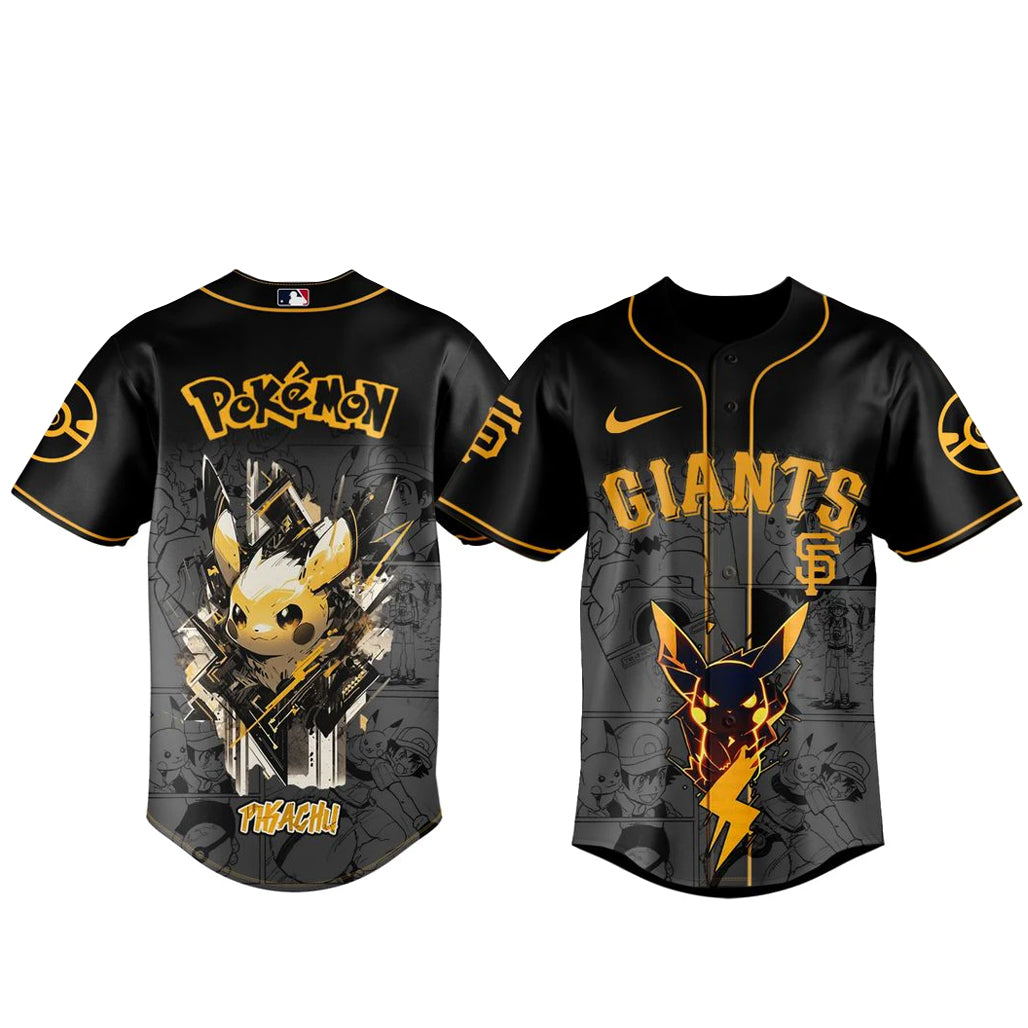 San Francisco Giants x Pokémon Pikachu 2026 Black Baseball Jersey