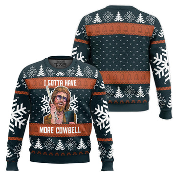 Saturday Night Live I Gotta Have More Cowbell Ugly Christmas Sweater