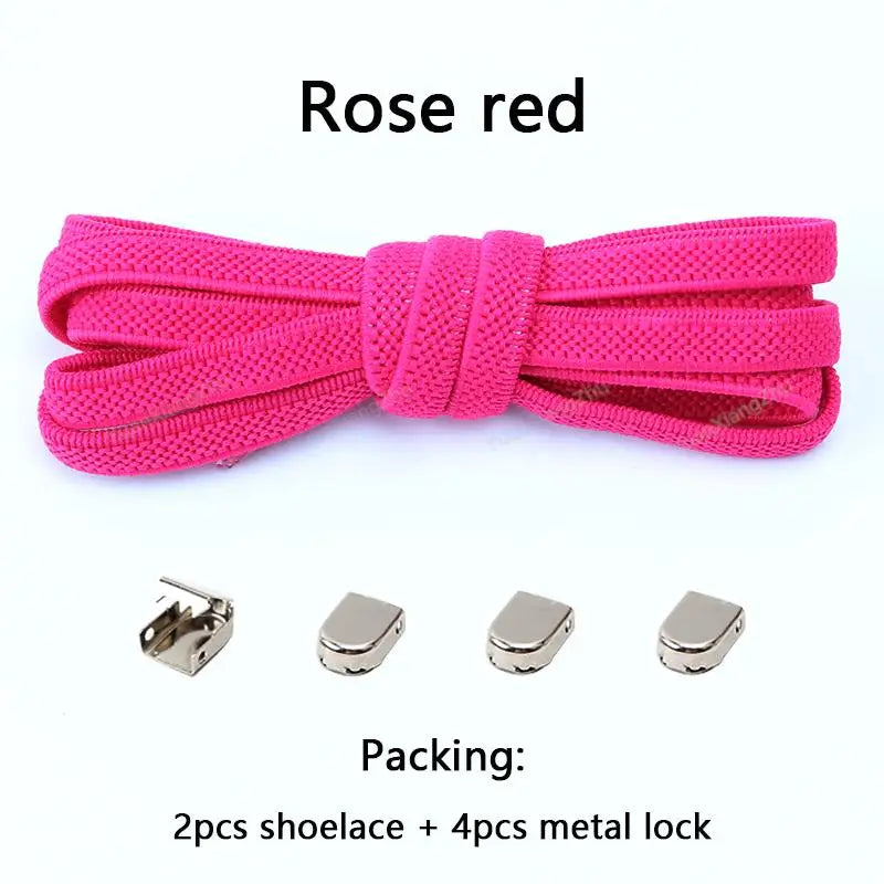 No tie Shoe laces Elastic laces Sneakers Flat Shoelaces without ties Quick Shoelace for Shoes  Adult One Size fits All Shoes