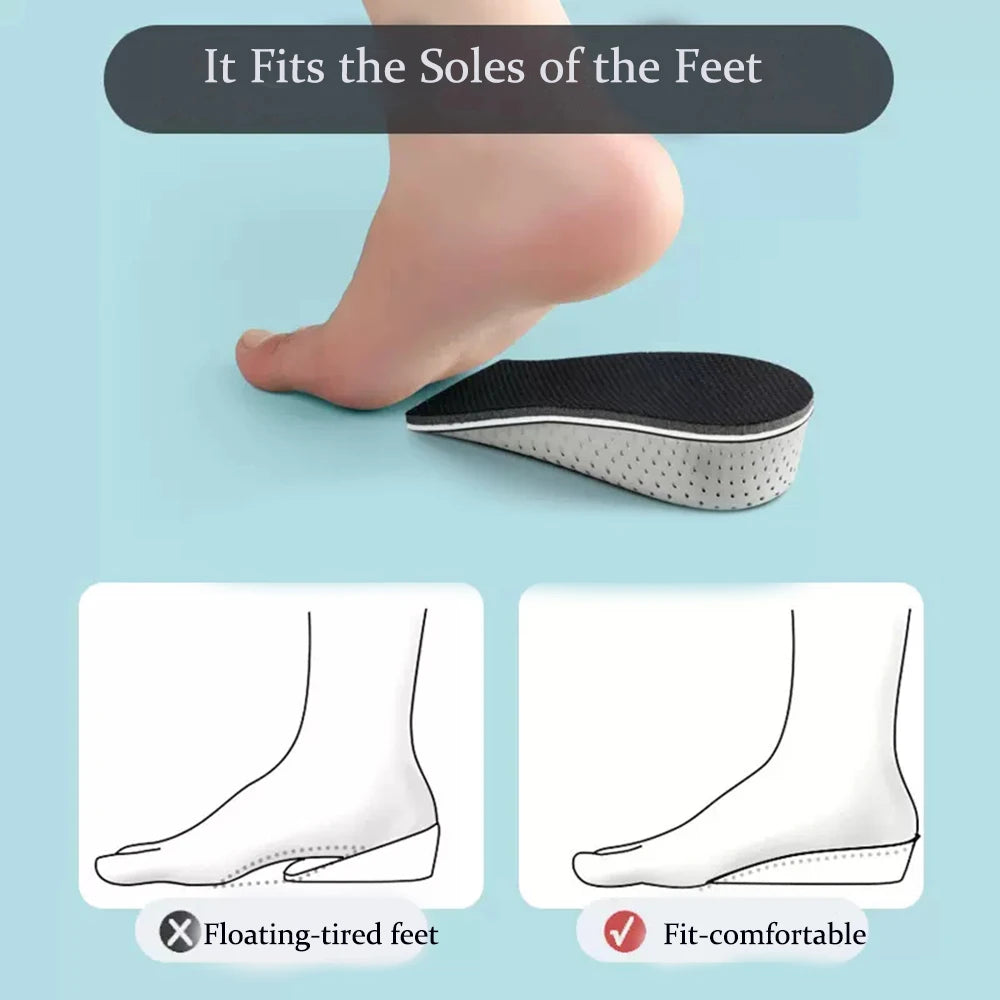2-4cm Memory Foam Insoles for Shoes Men Height Increase Templates Breathable Sweat-absorbent Insoles for Feet Running Accessorie
