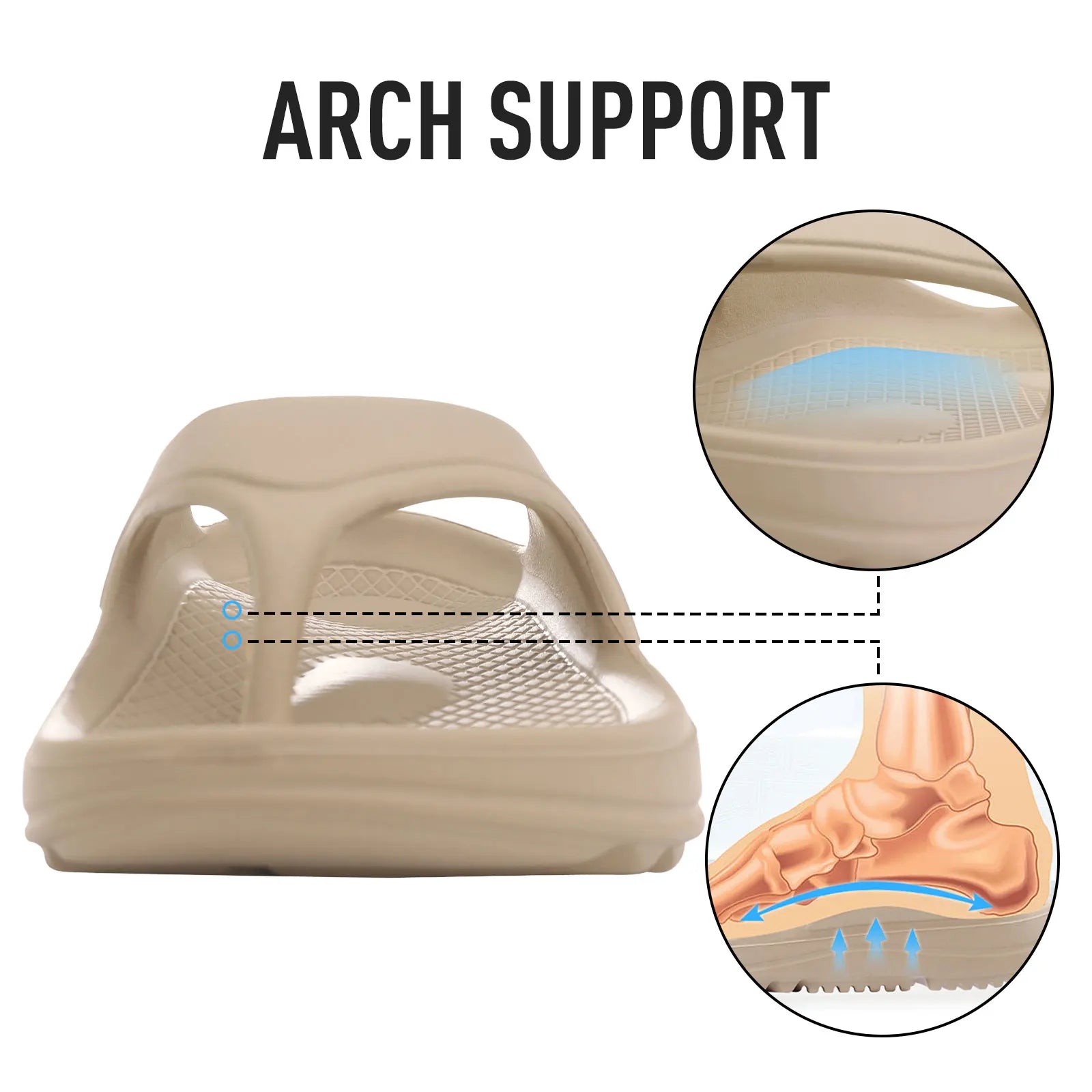 Bebealy Women’s Orthotic Flip Flops – Arch Support Cushion Sandals for Recovery & Summer Walking