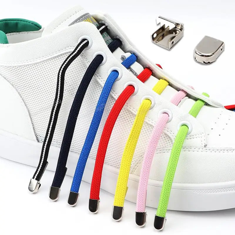No tie Shoe laces Elastic laces Sneakers Flat Shoelaces without ties Quick Shoelace for Shoes  Adult One Size fits All Shoes