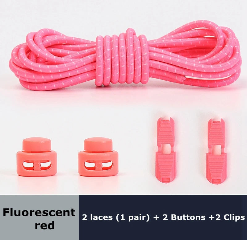Round Shoe Laces Elastic No Tie Shoelaces Plastic Lock Suitable For All Sports Shoes Accessories Lazy Shoe Lace Rubber band